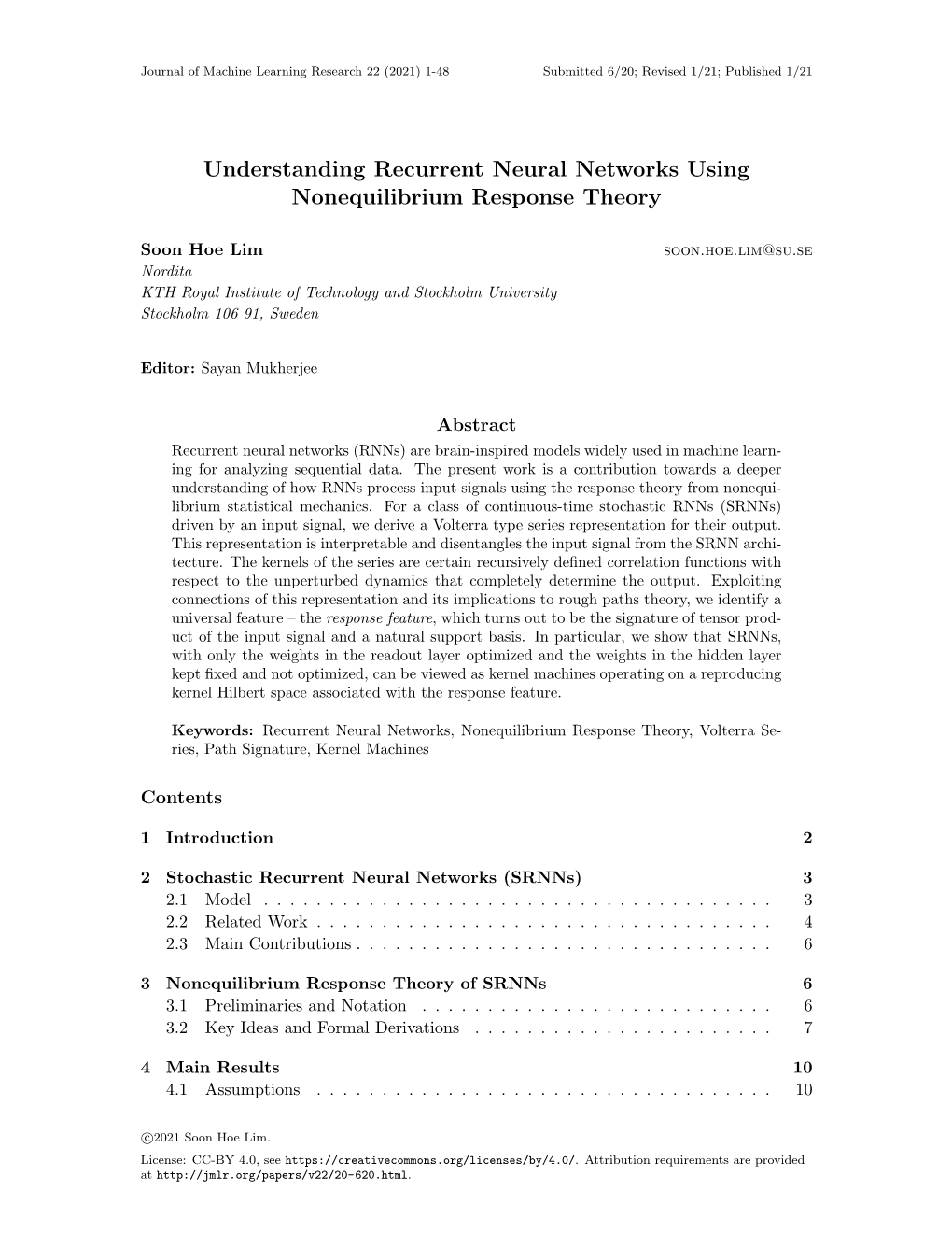 Understanding Recurrent Neural Networks Using Nonequilibrium Response Theory