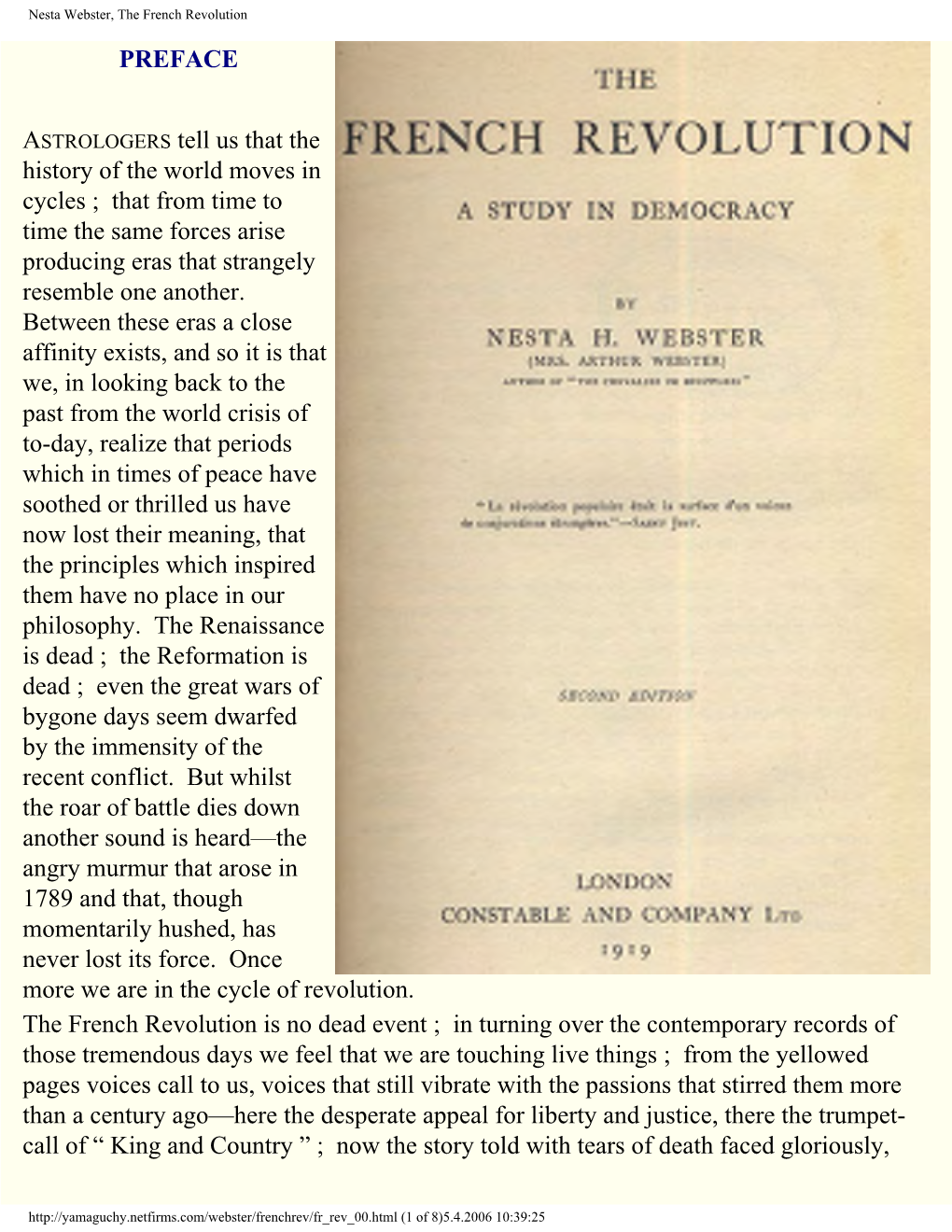 Nesta Webster, French Revolution, Secret Societies