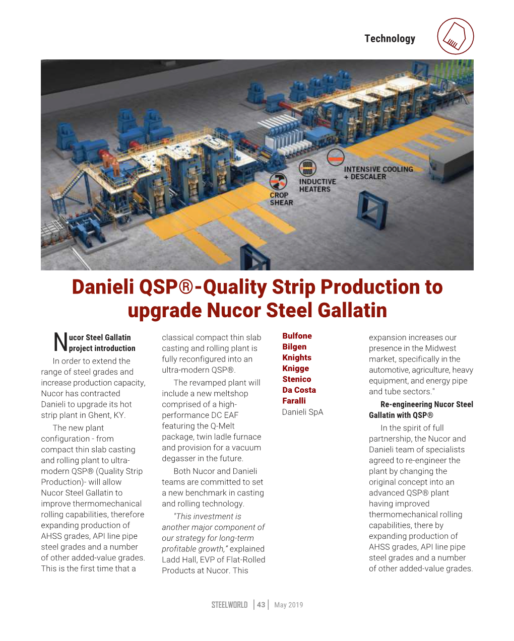 Danieli QSP®-Quality Strip Production to Upgrade Nucor Steel Gallatin