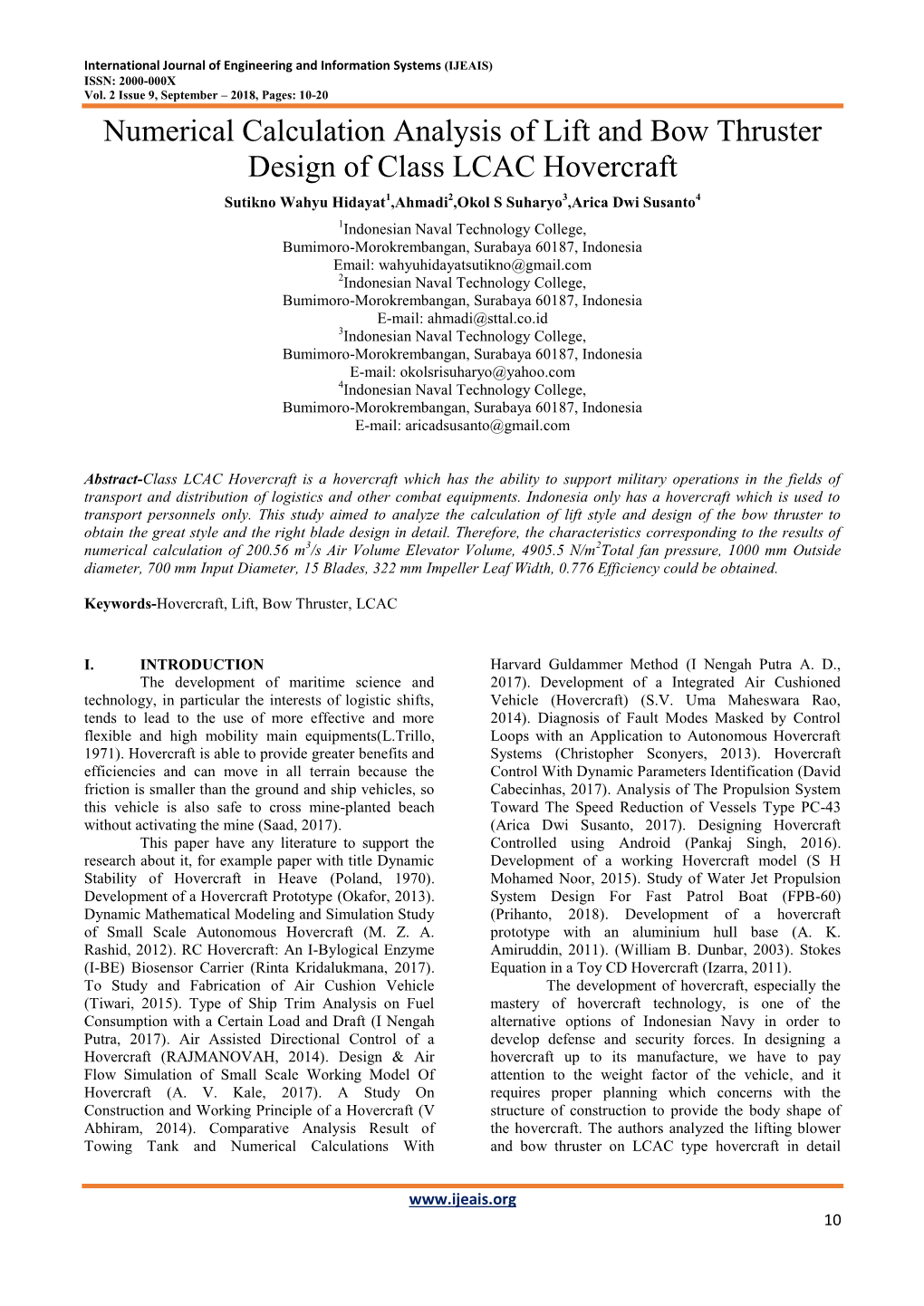 Numerical Calculation Analysis of Lift and Bow Thruster Design of Class