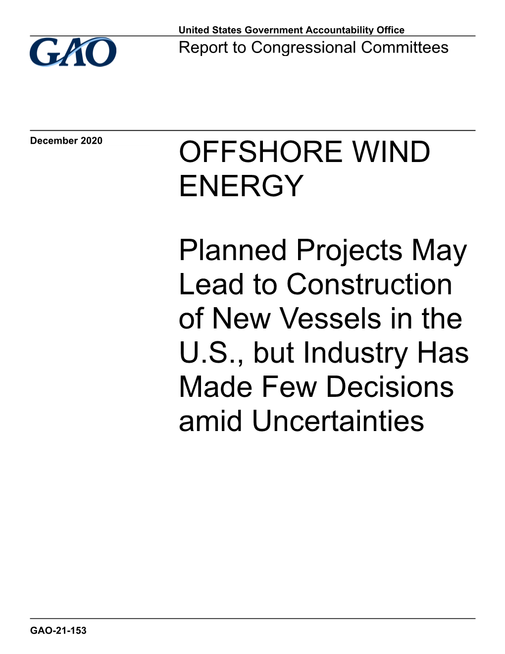 Gao-21-153, Offshore Wind Energy