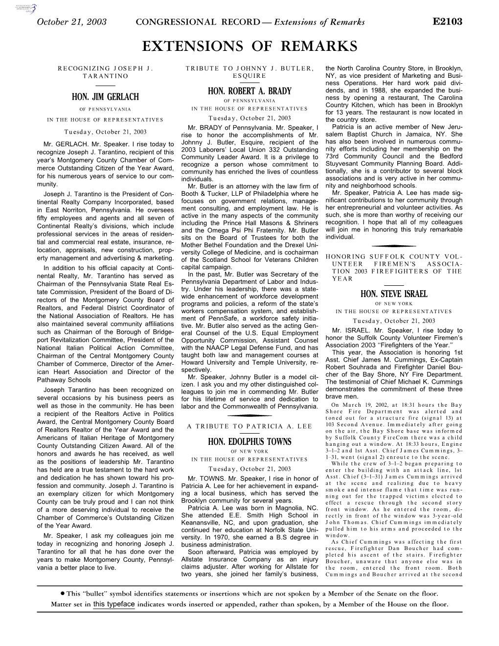 Extensions of Remarks E2103 EXTENSIONS of REMARKS