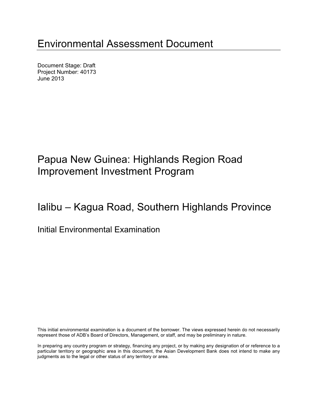 Kagua Road, Southern Highlands Province