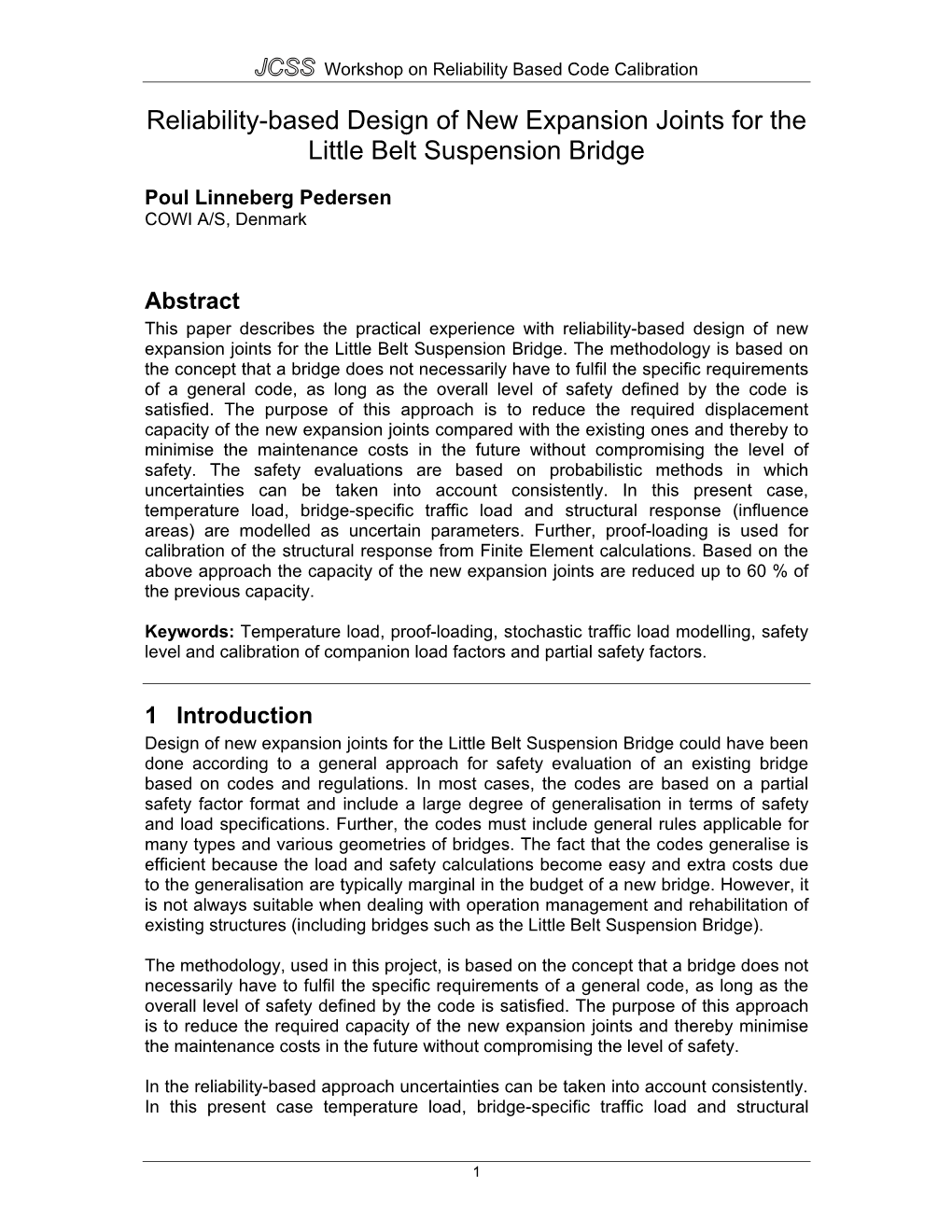 Reliability-Based Design of New Expansion Joints for the Little Belt Suspension Bridge