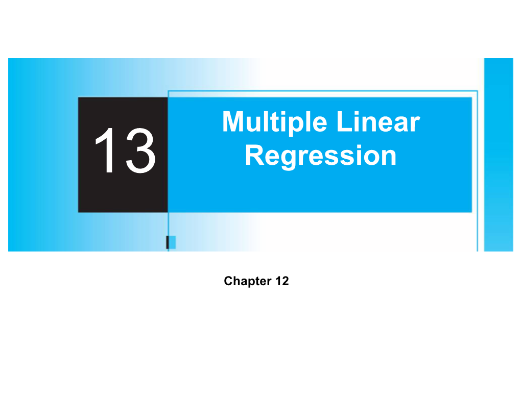 Multiple Linear Regression