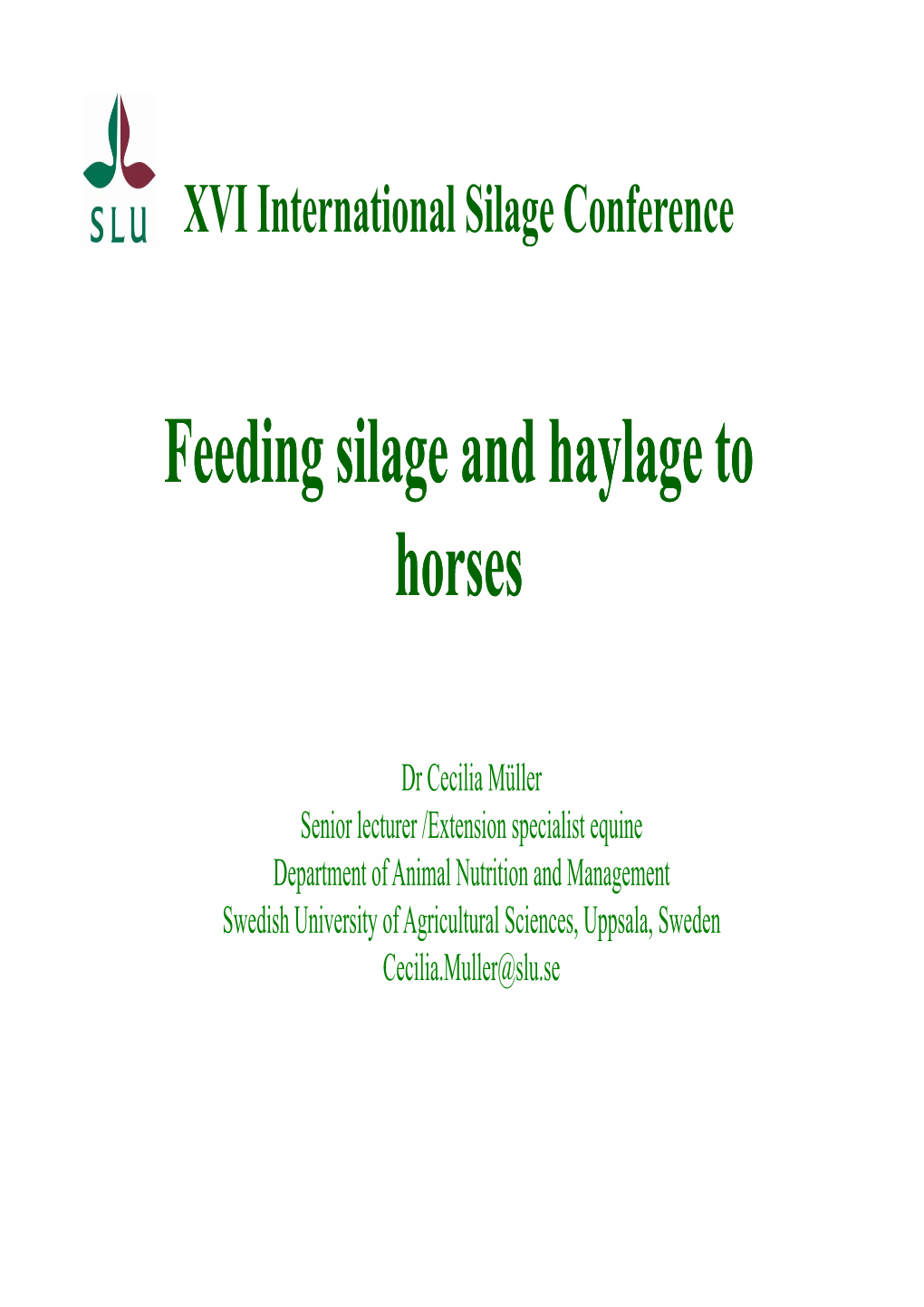 Feeding Silage and Haylage to Horses