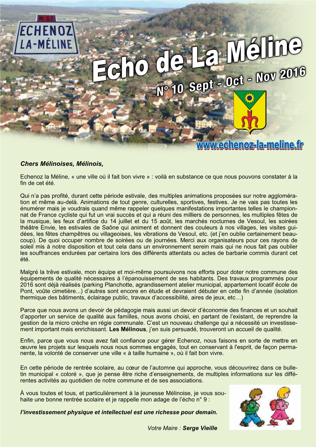 Echo De La Méline N° 10 Sept - Oct - Nov 2016