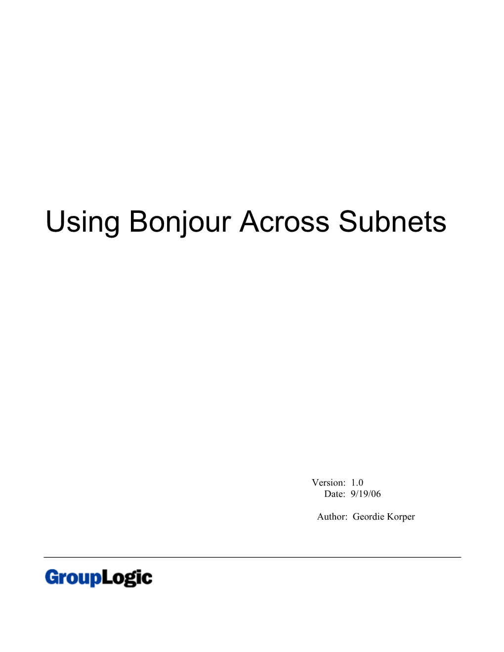 Using Bonjour Across Subnets