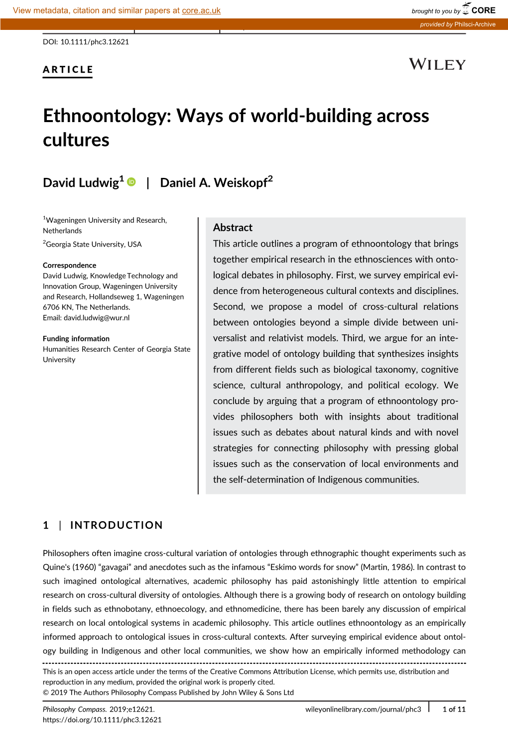 Ways of World‐Building Across Cultures