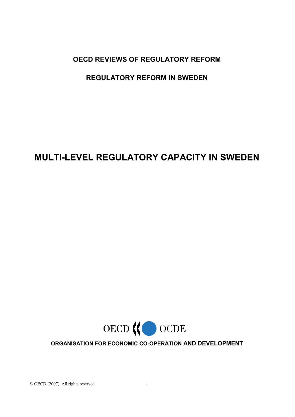 Multi-Level Regulatory Capacity in Sweden