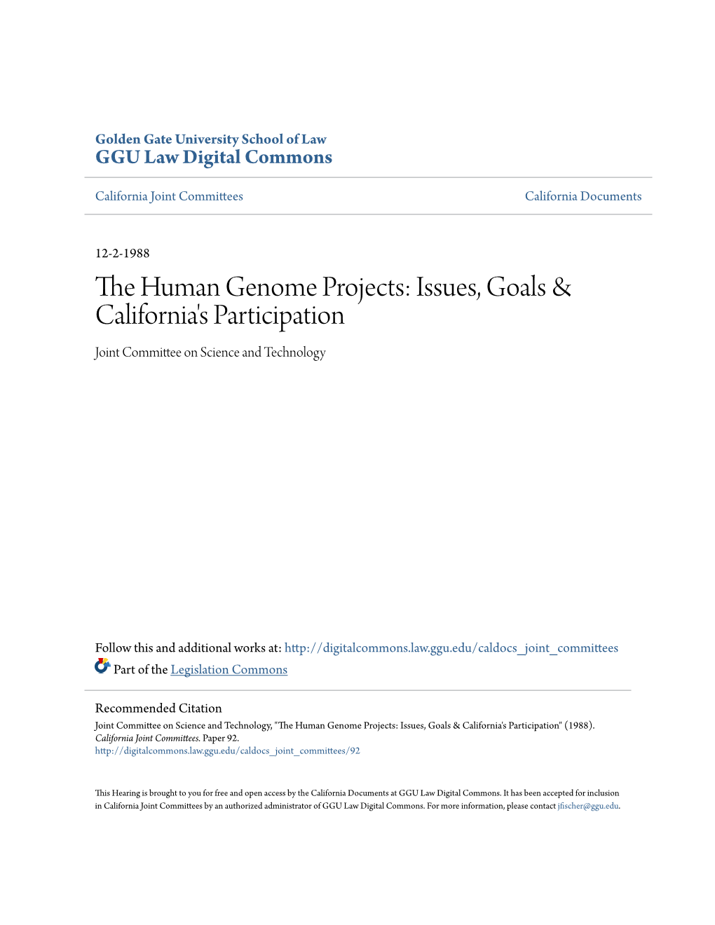 The Human Genome Projects
