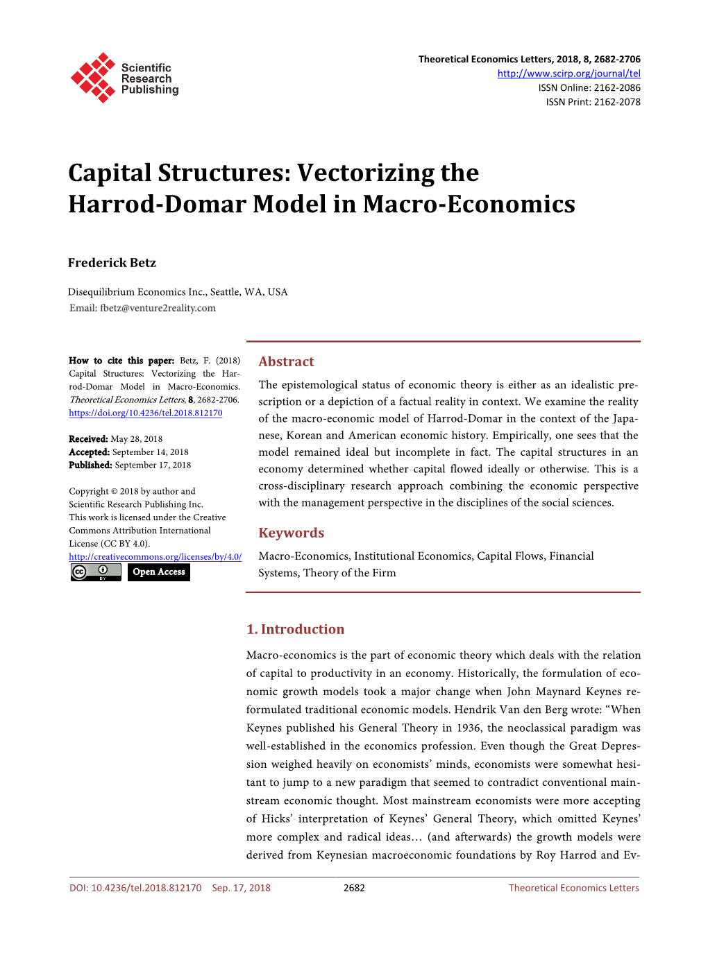 Vectorizing the Harrod-Domar Model in Macro-Economics