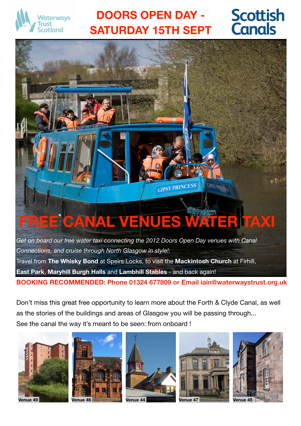 DOD2012 Canal Boat Trip Flyer