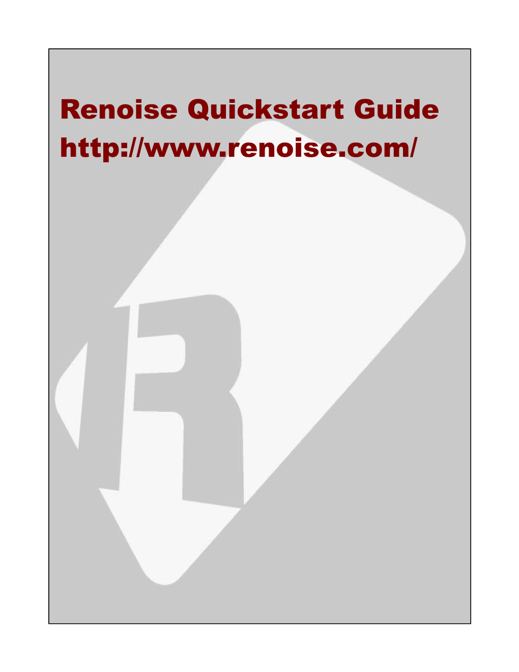 Quickstart Guide Table of Contents Main Screen