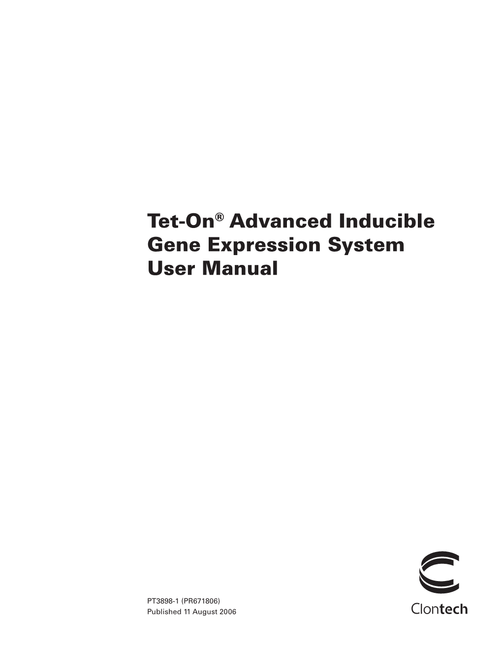 Tet-On® Advanced Inducible Gene Expression System User Manual
