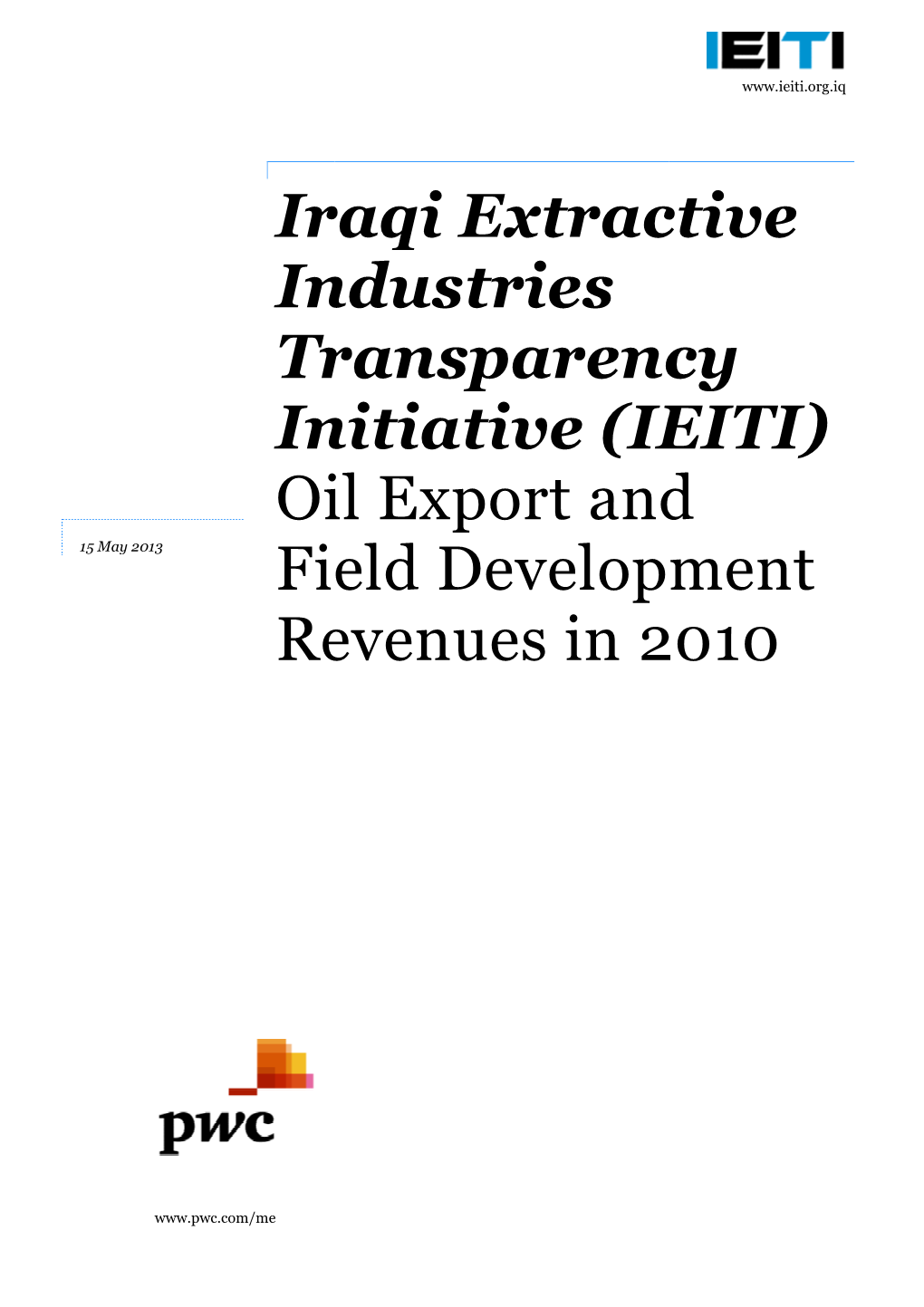 I Oil Export an Field Develop Revenues in Iraqi Extractive