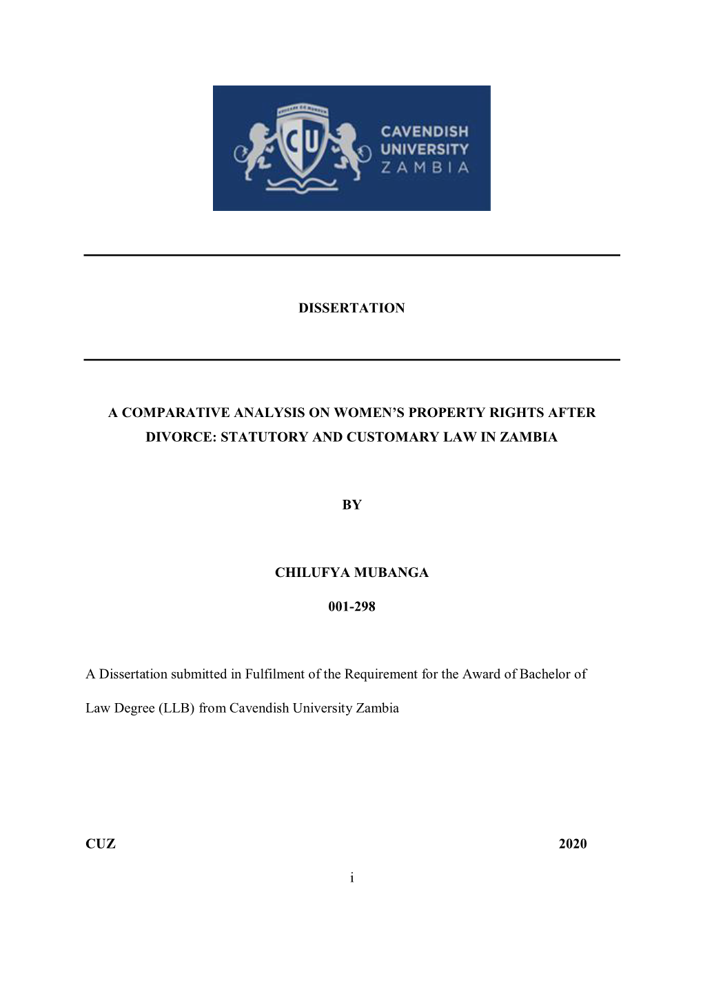 Statutory and Customary Law in Zambia by Chilufy