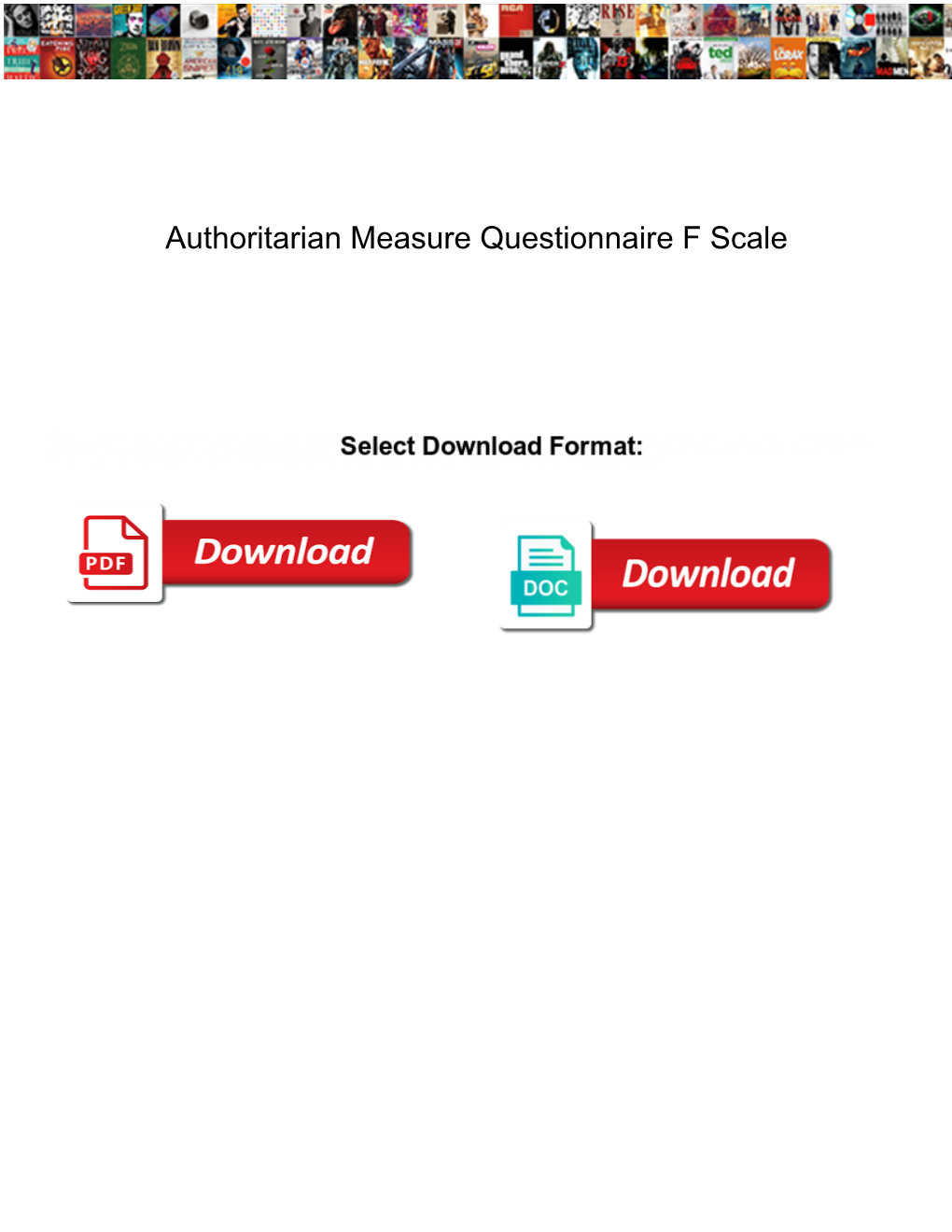 Authoritarian Measure Questionnaire F Scale