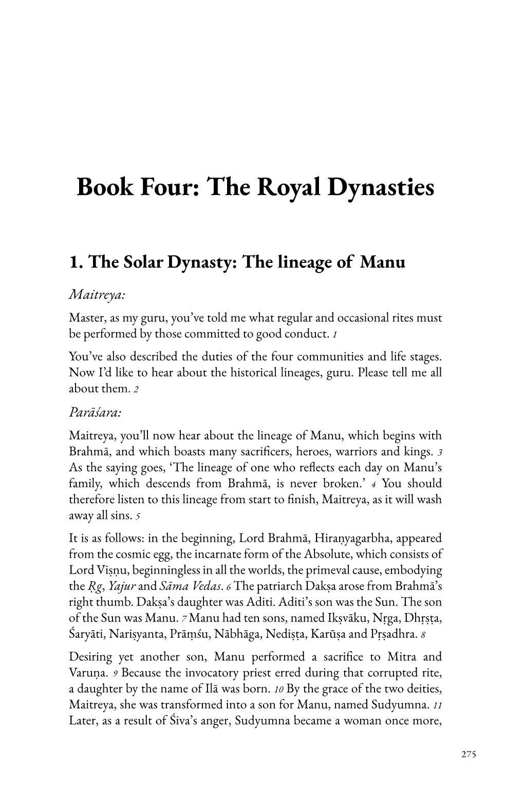 Book Four: the Royal Dynasties