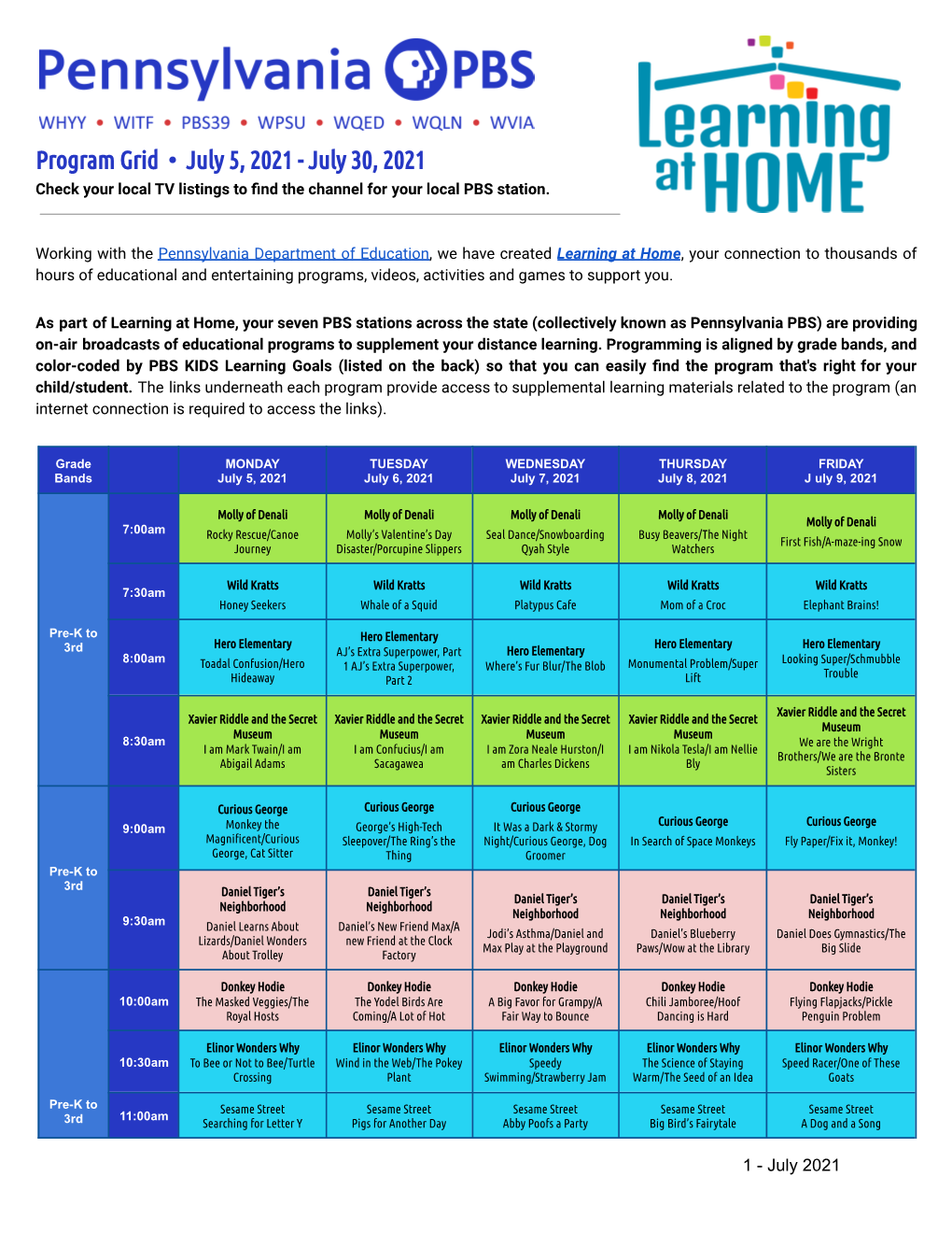 Download the Learning at Home Schedule [PDF]