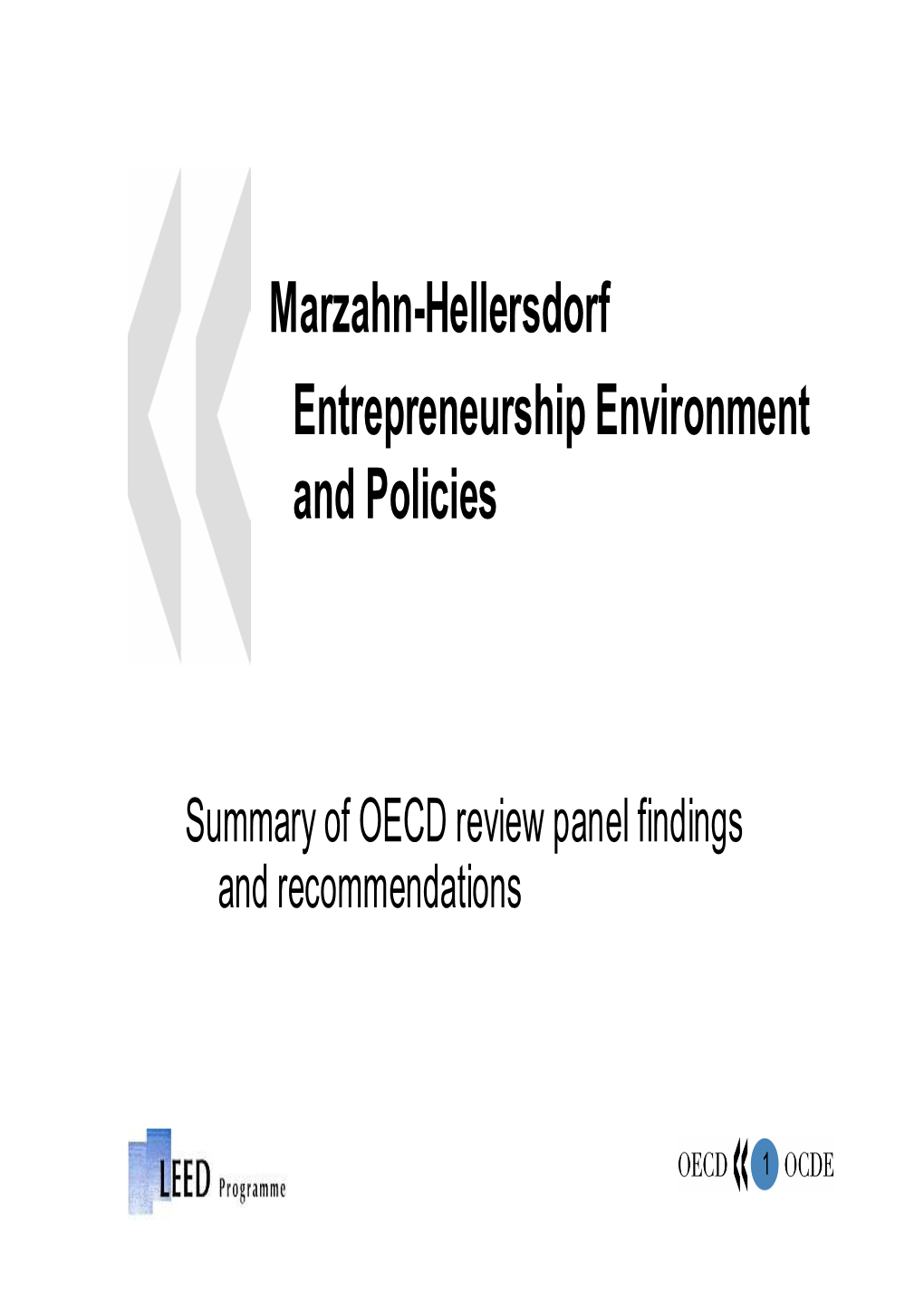 Marzahn-Hellersdorf Entrepreneurship Environment and Policies