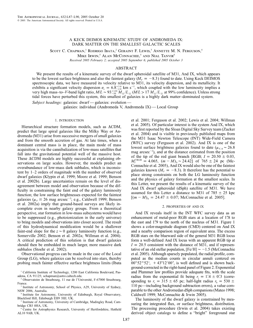 L87 a Keck Deimos Kinematic Study of Andromeda Ix