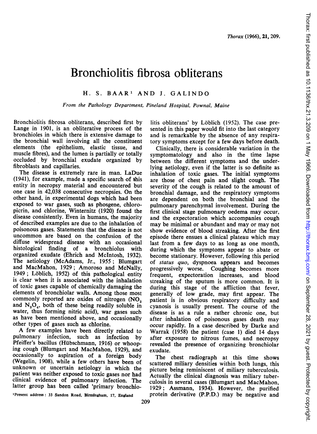 Bronchiolitis Fibrosa Obliterans