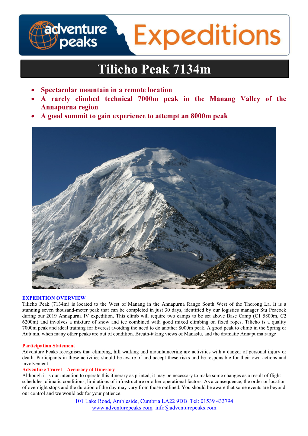 Tilicho Peak 7134M