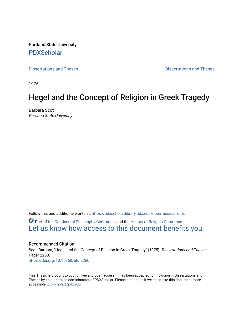 Hegel and the Concept of Religion in Greek Tragedy