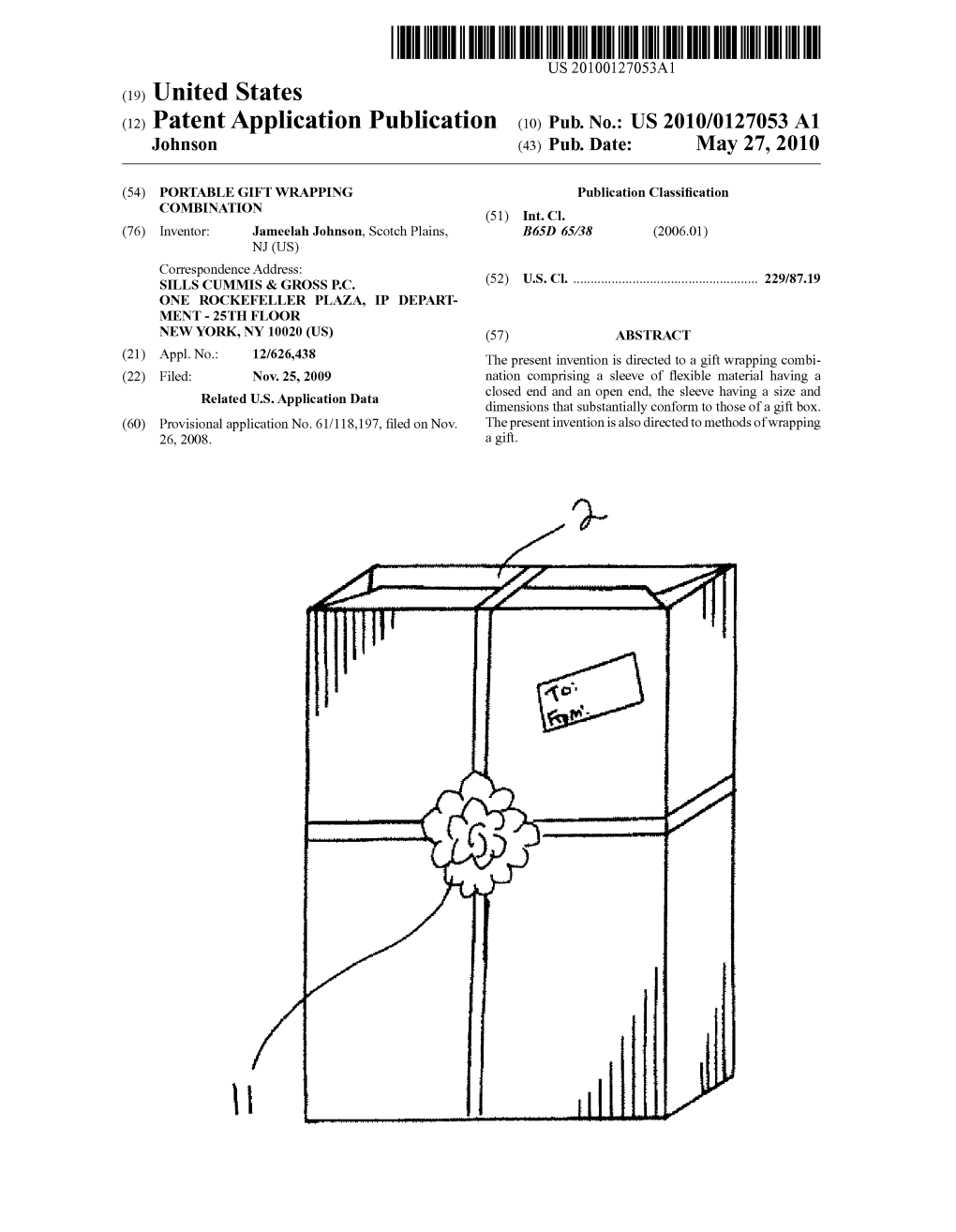 (12) Patent Application Publication (10) Pub. No.: US 2010/0127053 A1 Johnson (43) Pub