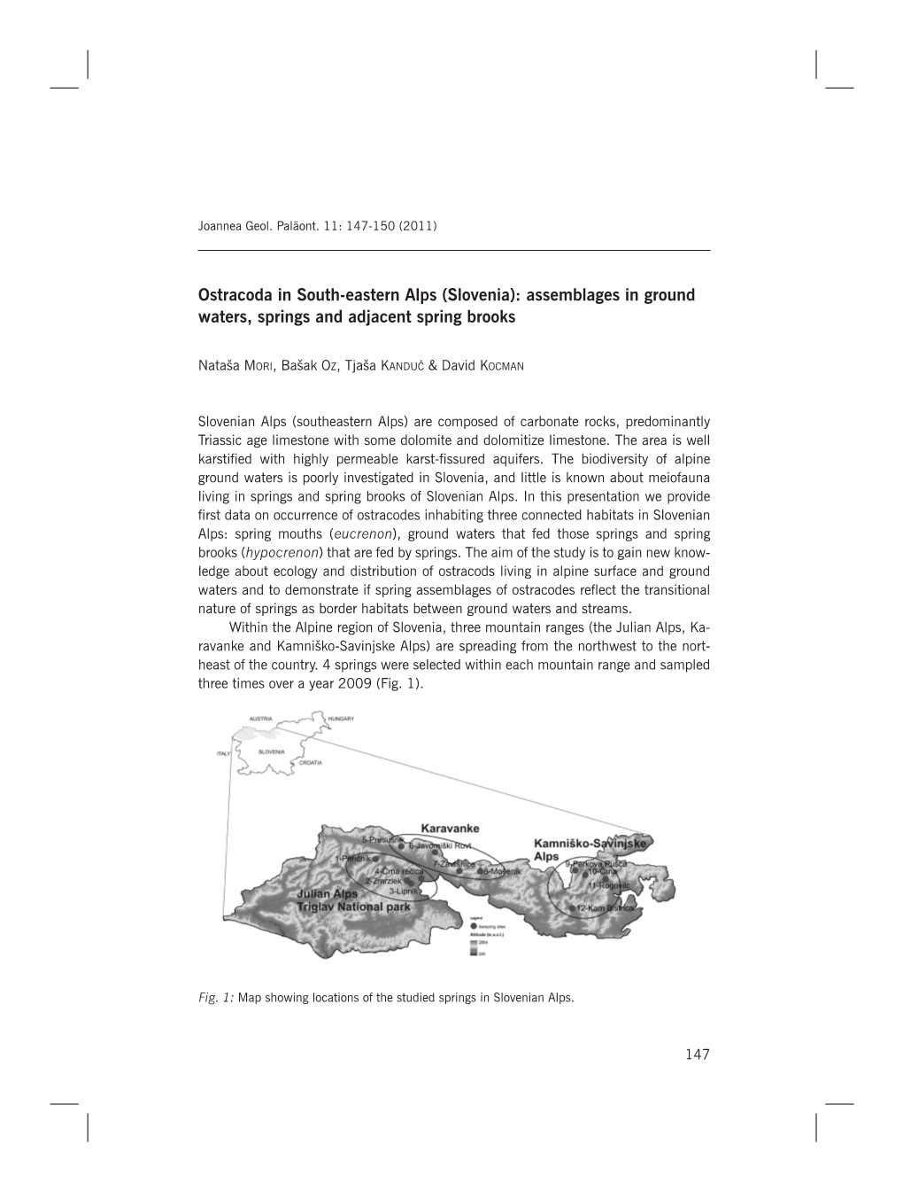 Slovenia): Assemblages in Ground Waters, Springs and Adjacent Spring Brooks