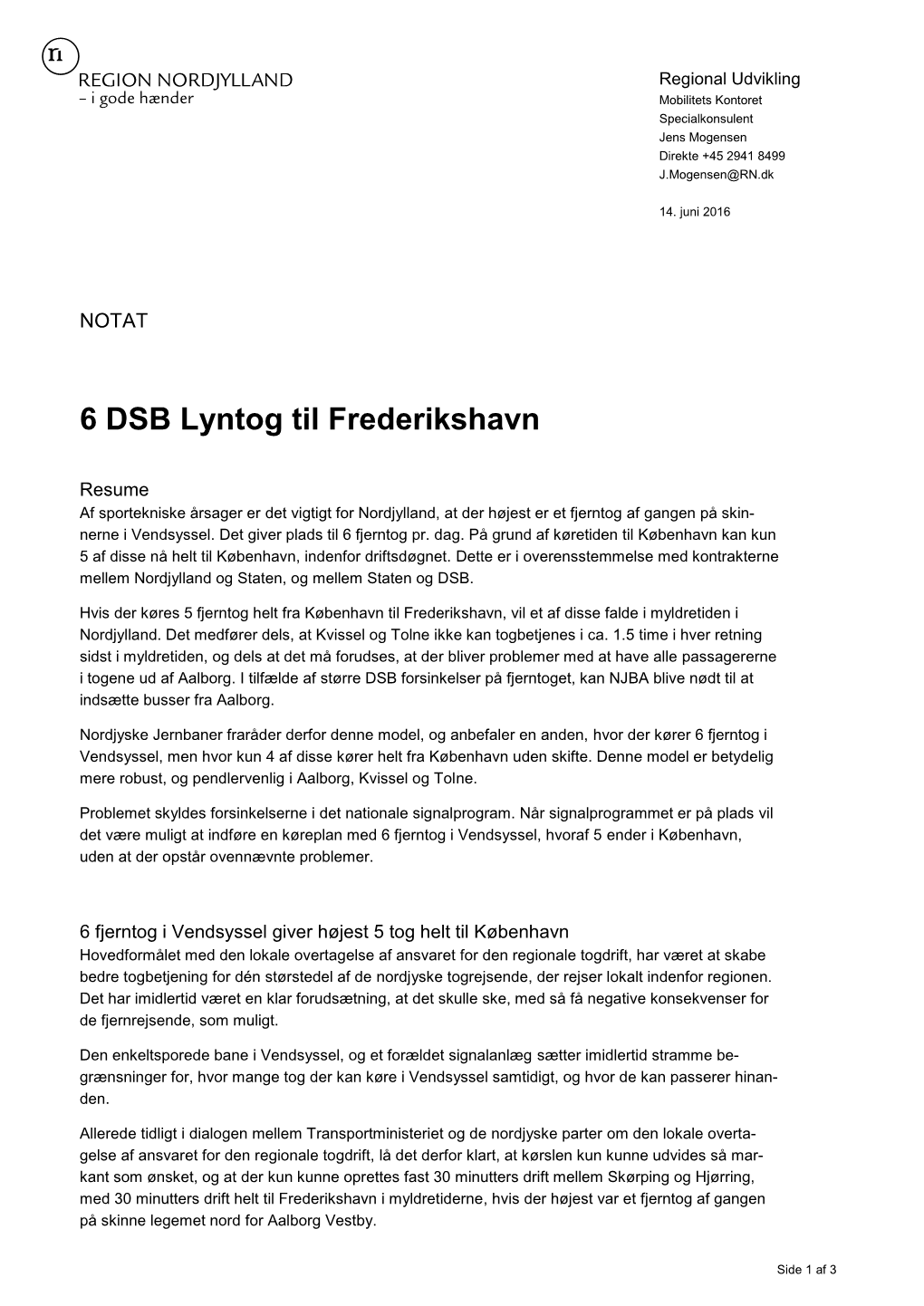 6 DSB Lyntog Til Frederikshavn