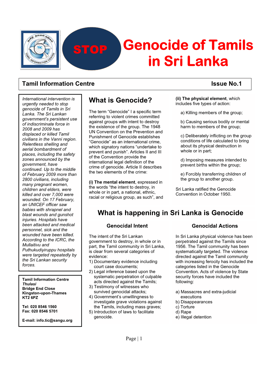 Genocide of Tamils in Sri Lanka