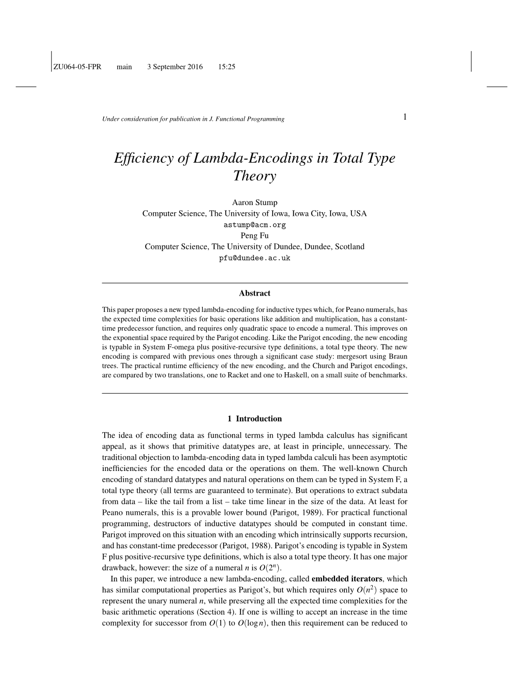Efficiency of Lambda-Encodings in Total Type Theory