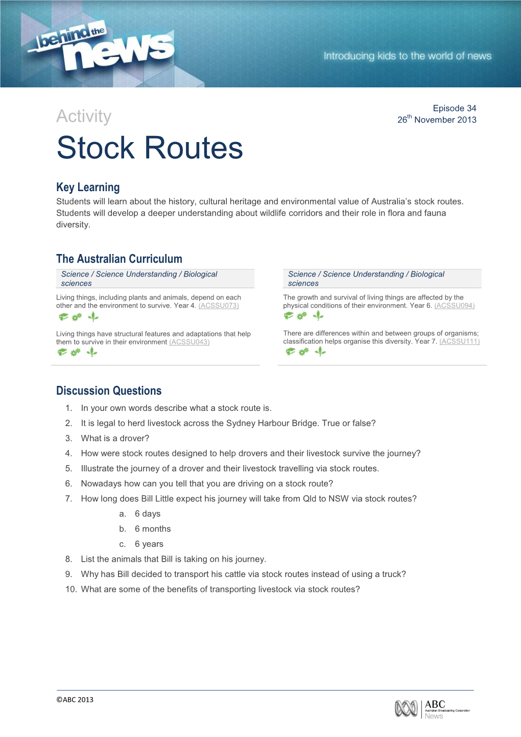Stock Routes