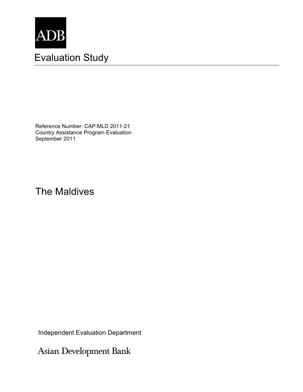 Country Assistance Program Evaluation for the Maldives