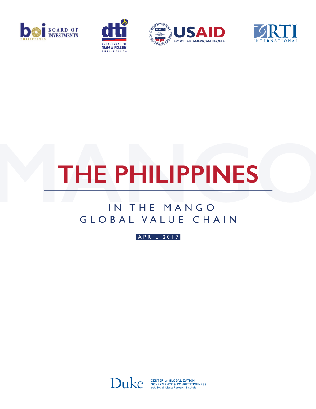 The Philippines in the Mango Global Value Chain