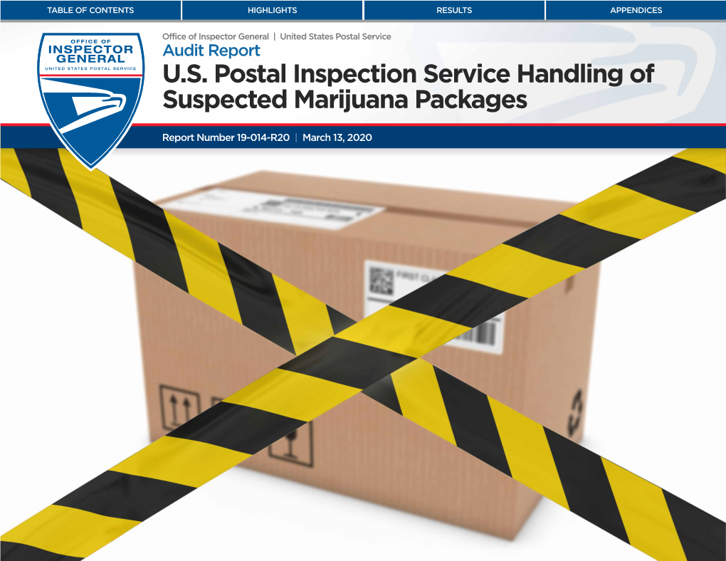 U.S. Postal Inspection Service Handling of Suspected Marijuana Packages
