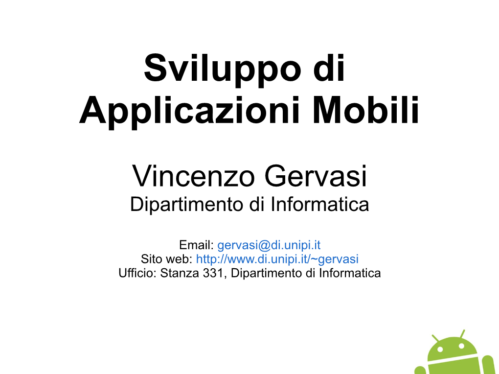 Sviluppo Di Applicazioni Mobili