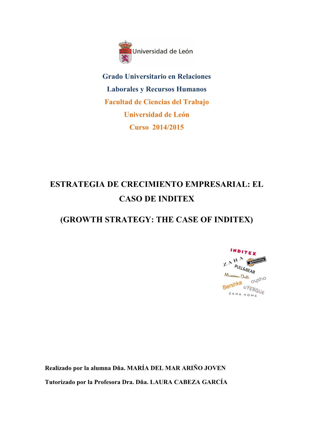 Estrategia De Crecimiento Empresarial: El Caso De Inditex