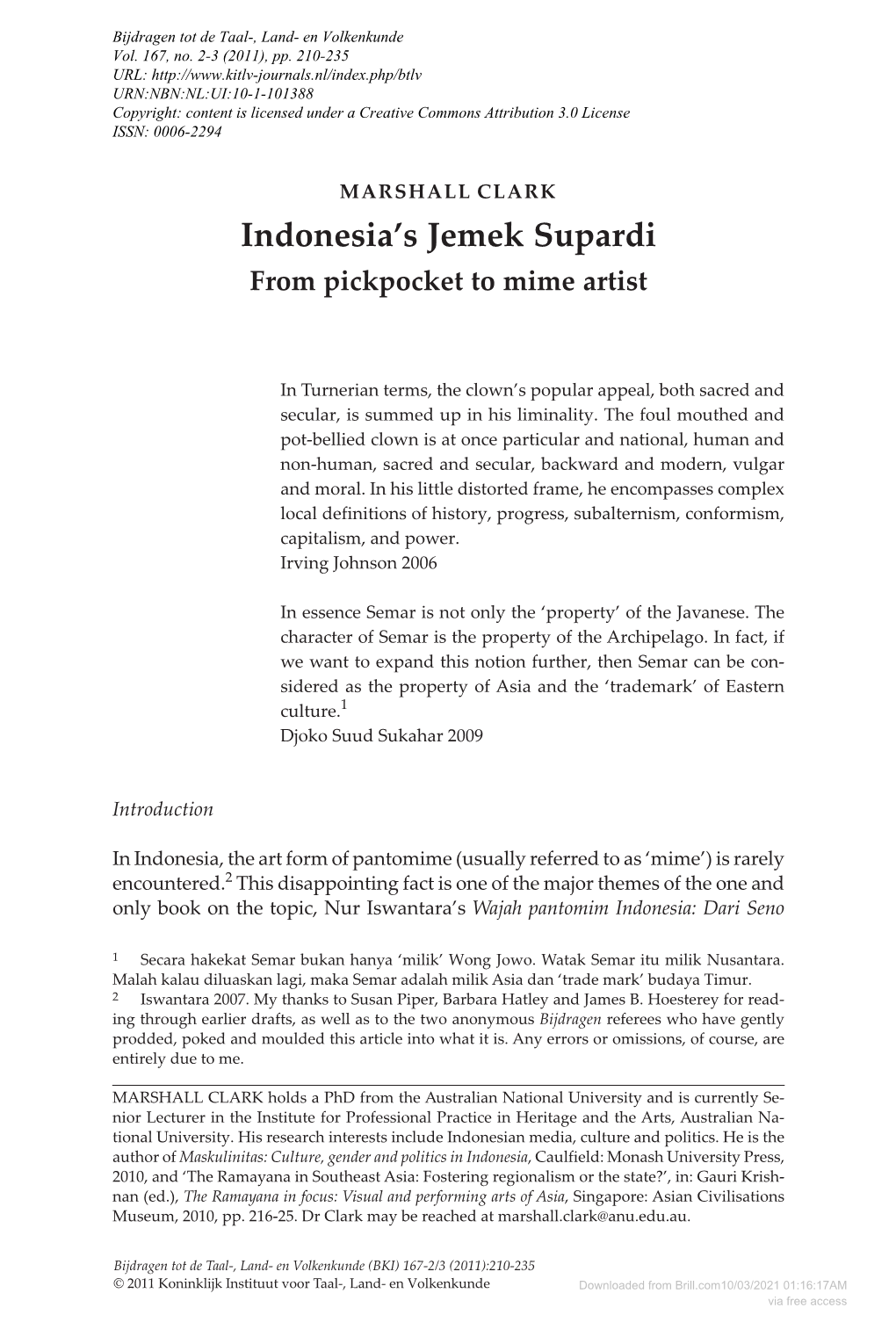 Indonesia's Jemek Supardi
