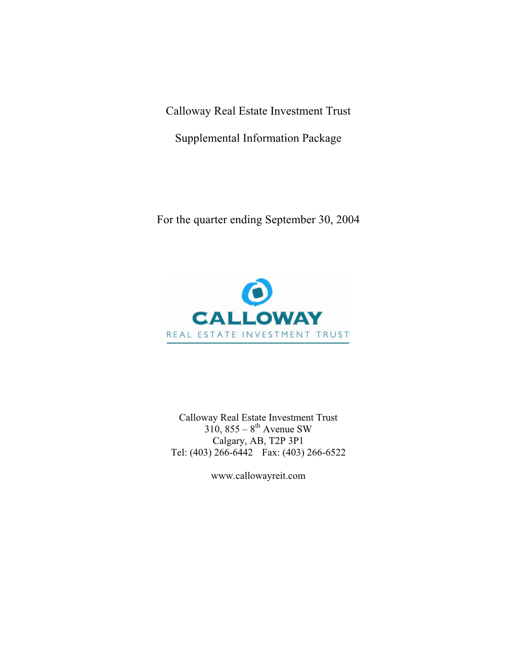 Calloway Real Estate Investment Trust