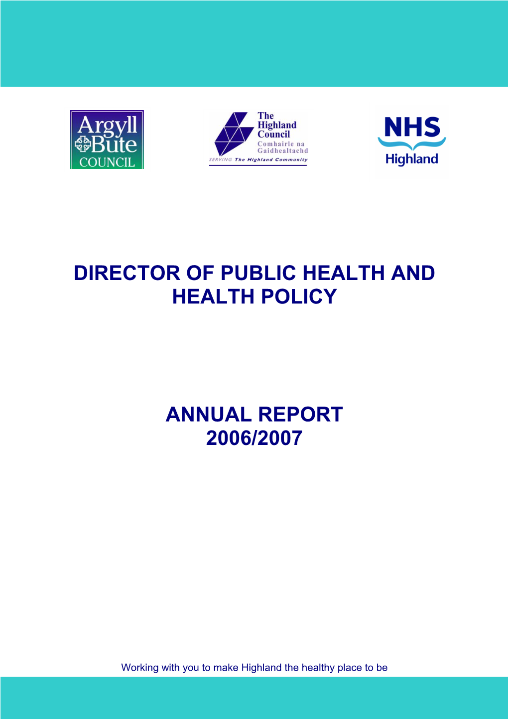 Director of Public Health and Health Policy Annual