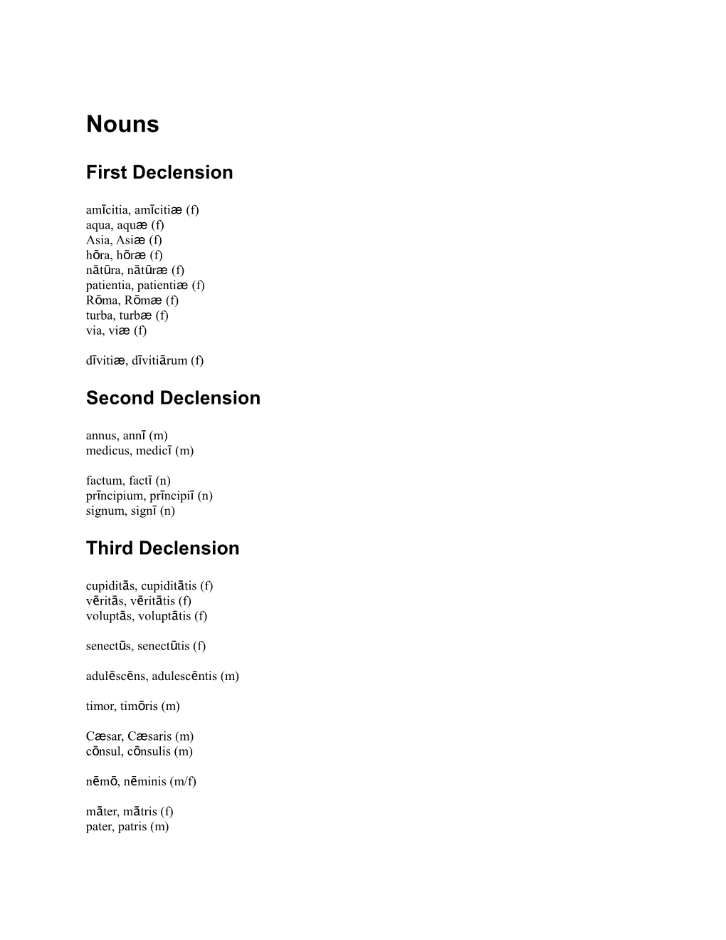 Second Declension