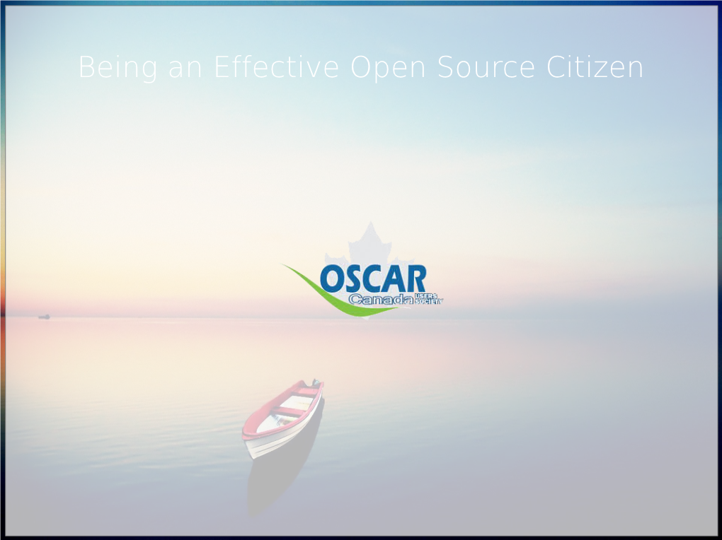 Being an Effective Open Source Citizen