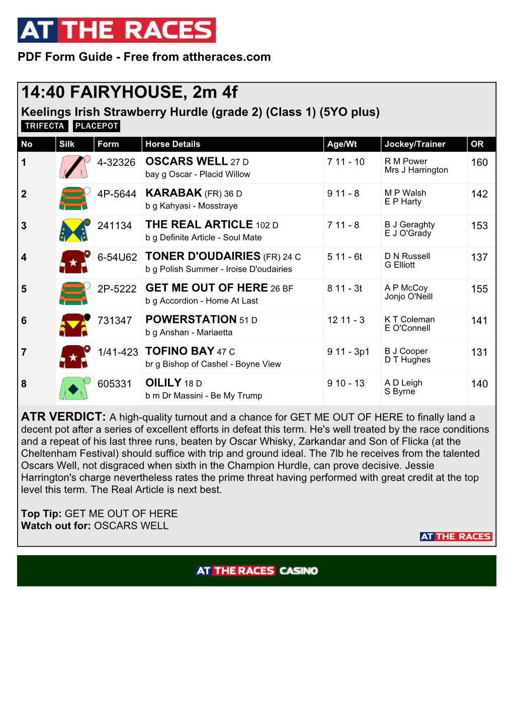 14:40 FAIRYHOUSE, 2M 4F Keelings Irish Strawberry Hurdle (Grade 2) (Class 1) (5YO Plus)