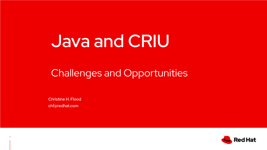 Java and CRIU