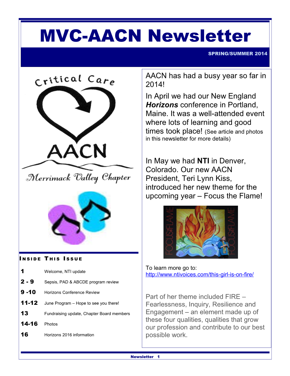 MVC-AACN Newsletter