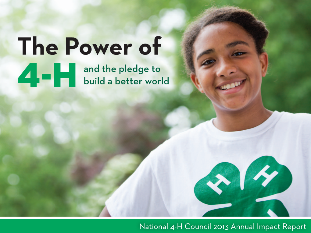 The Power of and the Pledge to 4-H Build a Better World
