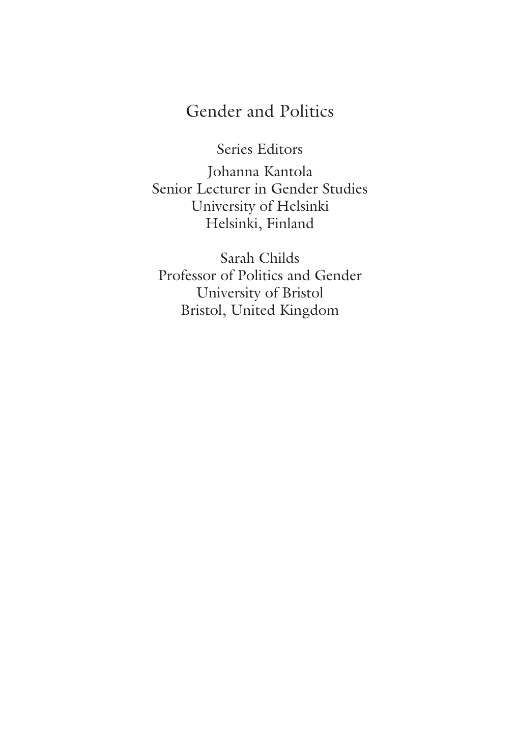 Gender and Politics